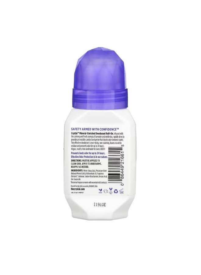 CRYSTAL Mineral-Enriched Deodorant Roll-On Lavender and White Tea 2.25 fl oz 66 ml - Image 2
