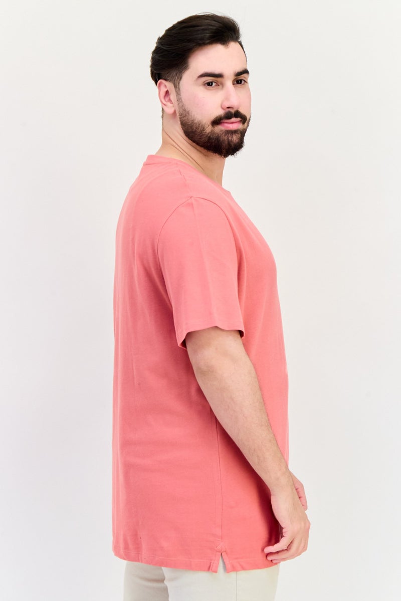 Celio تي شيرت رجالي بأكمام قصيرة وياقة دائرية، وردي فاتح - Image 2