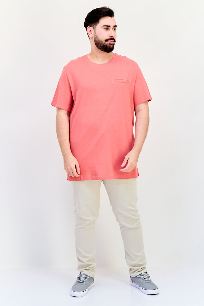 Celio تي شيرت رجالي بأكمام قصيرة وياقة دائرية، وردي فاتح - Image 4