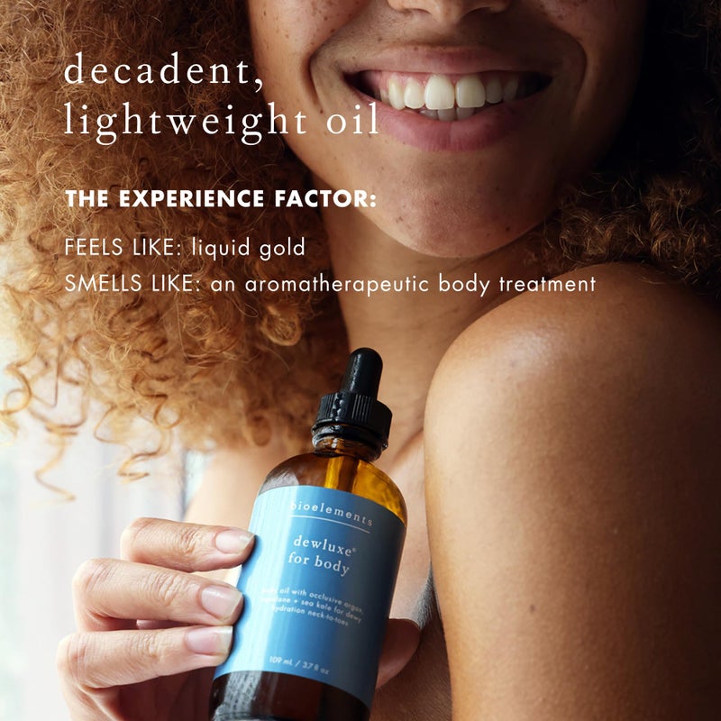 Bioelements Dewluxe for Body - 3.7 oz - Body Oil with Occlusive Argan, Squalane & Sea Kale for Dewy Hydration from Neck to Toes - Never Tested on Animals - Image 4