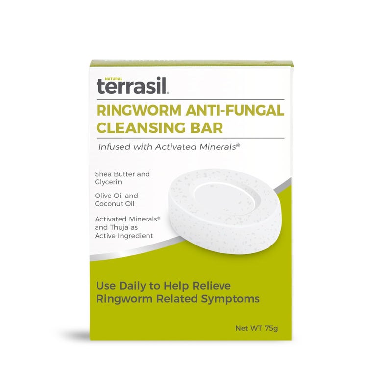 terrasil Antifungal Ringworm Soap (75g) Ring Worm Soap Bar with Natural Ingredients Featuring Coconut Oil & Shea Butter, Ringworm Treatment for Humans Skin Antifungal Soap, Dermatologist Tested - Image 1