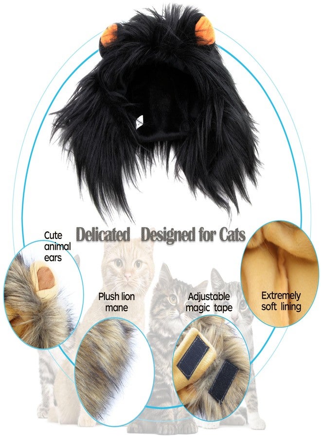 PenVinoo Lion Mane Wig for Cat, Funny Pet Cat & Puppy Costumes for Halloween & Christmas, Funny Pet Clothing Accessories (Medium, Dark Brown) - Image 5