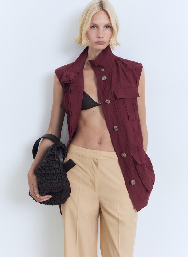 MANGO Straight-Cut Crop Trousers  - Image 3