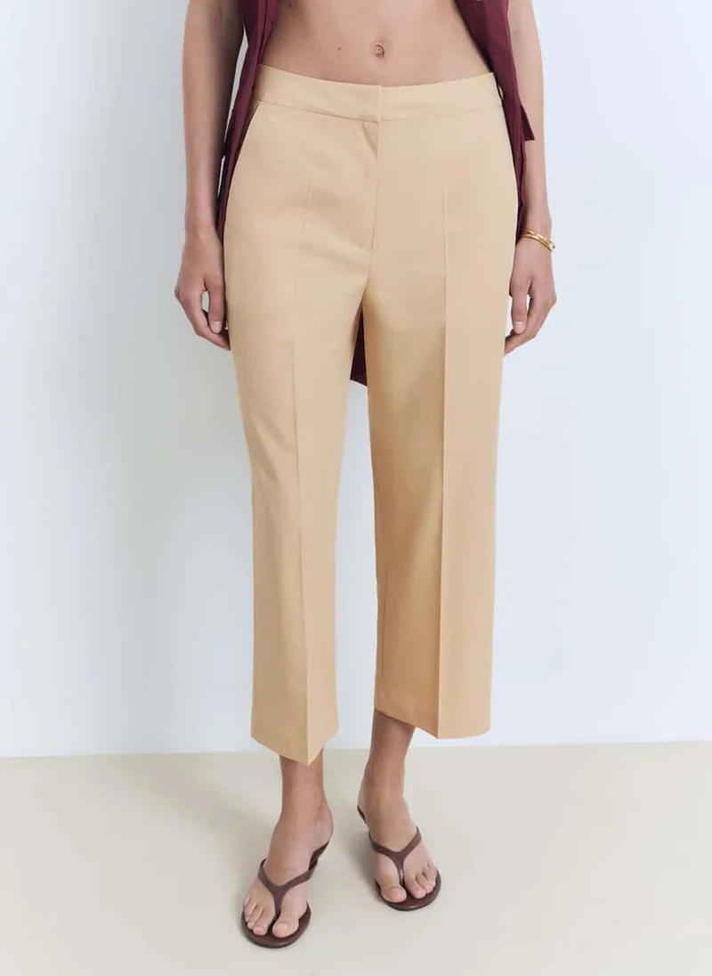 مانجو Straight-Cut Crop Trousers