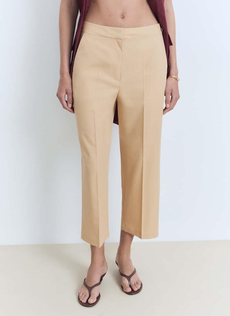 MANGO Straight-Cut Crop Trousers  - Image 1