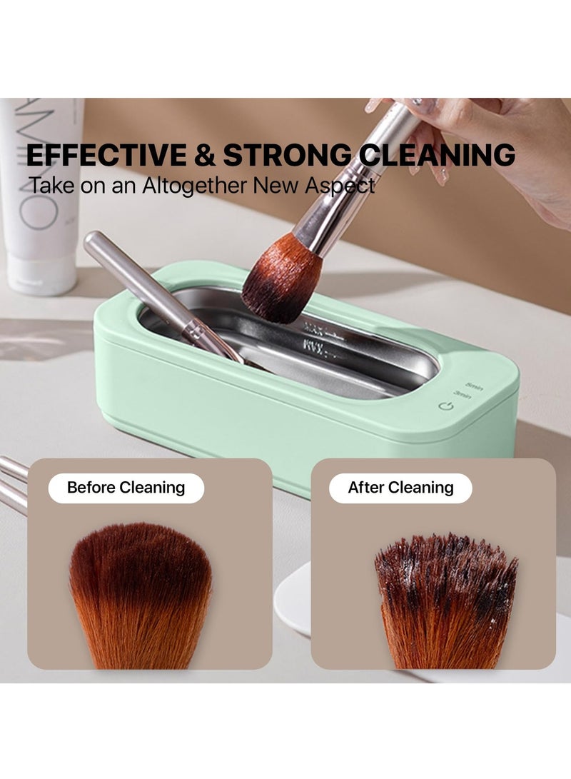 Excefore Ultrasonic Jewelry Cleaner, Portable Household Professional Ultrasonic Cleaner Machine for Jewelry, Daily Use, Glasses, Denture, Watches & More, Green - Image 4