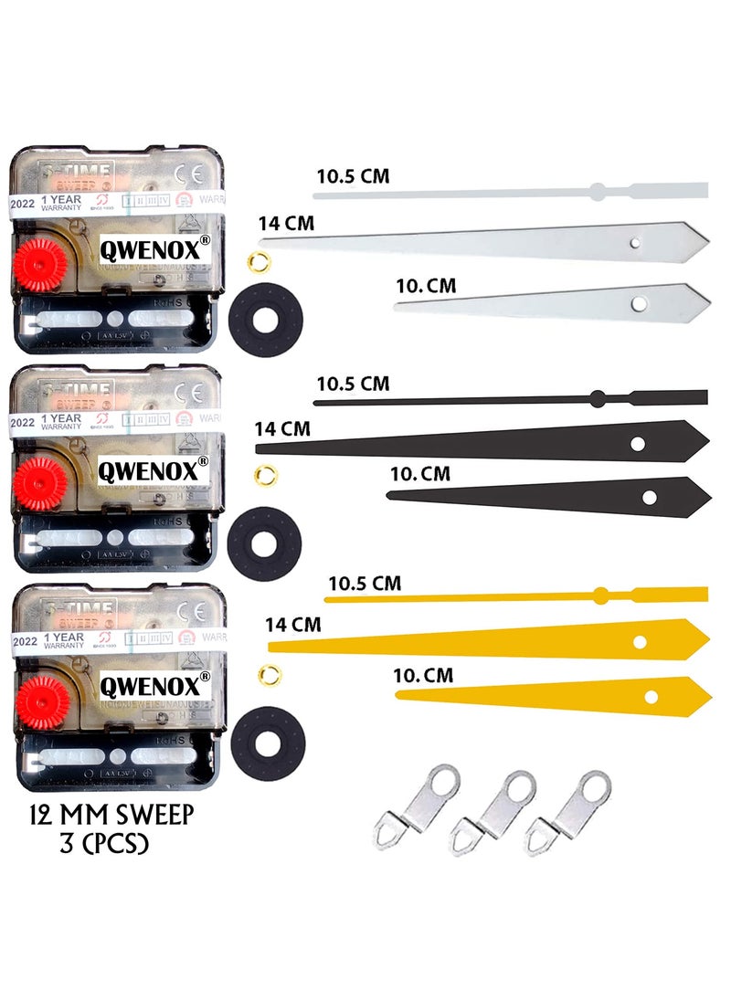 QWENOX QWENOX A Product of SONAM Sweep Silent Movement Machine for Wall Clock Made in India 100 6 GoldBlackSilver  - Image 2