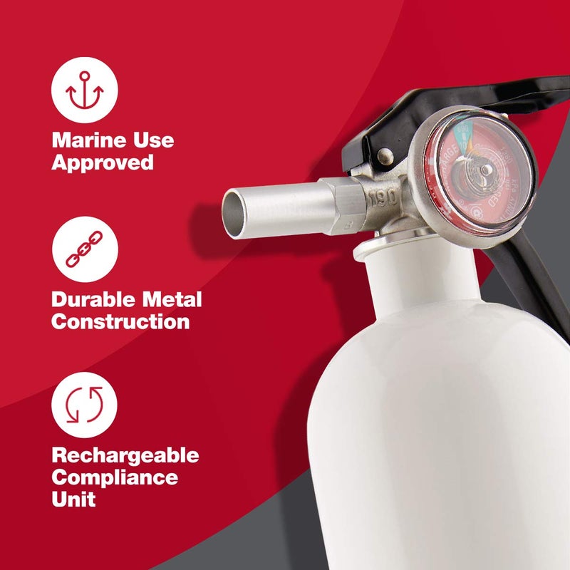 FIRST ALERT AUTOMAR10 Car and Marine Fire Extinguisher, FE10GR, UL RATED 10-B:C, White, 1-Pack - Image 3
