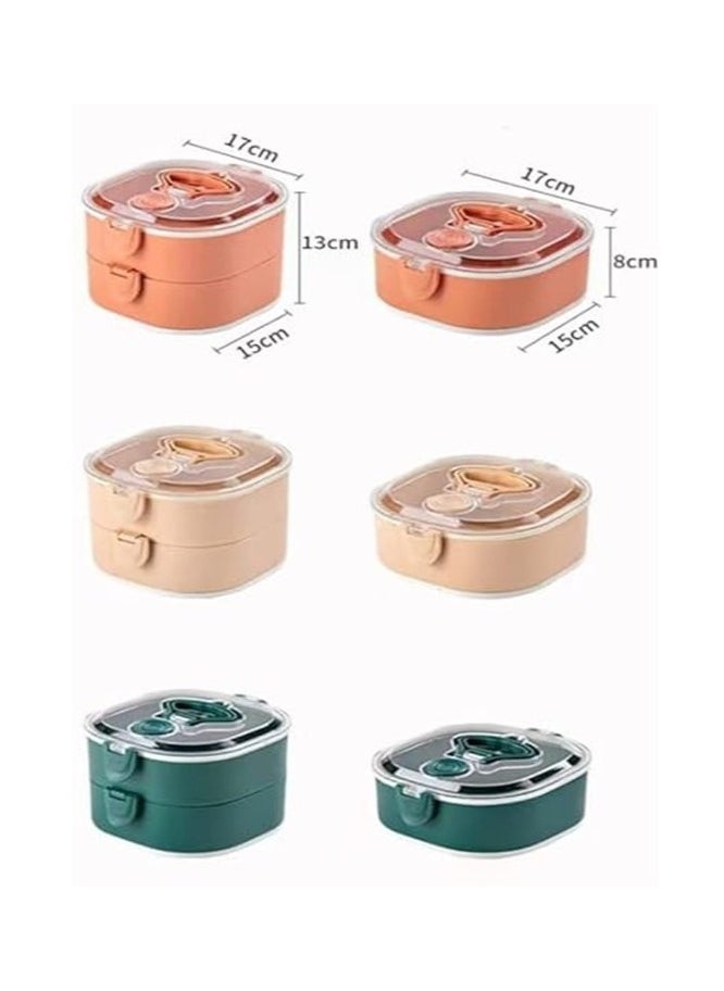 Generic - Lunch Box |  2 Tier Food Storage Containers | Vacuum Insulated Meal Storage Lunch Box with Handle for Office Men, Women, Kids - Image 1