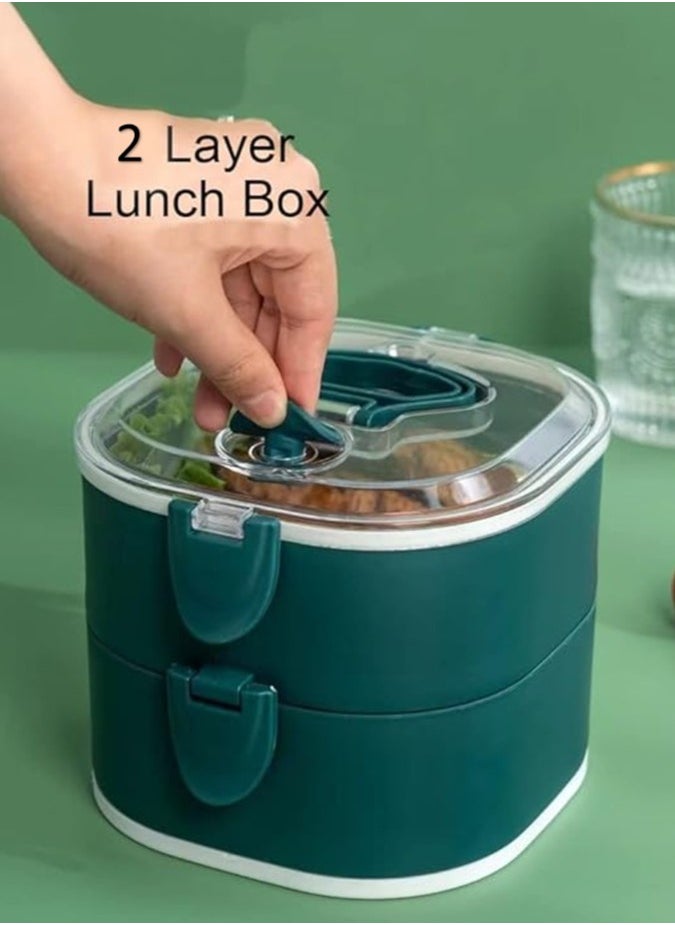Generic - Lunch Box |  2 Tier Food Storage Containers | Vacuum Insulated Meal Storage Lunch Box with Handle for Office Men, Women, Kids - Image 1