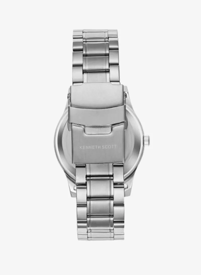Kenneth Scott White Men's Stainless Steel Analog Watch K23029-SBSW - 38 mm for Men | Best Price UAE