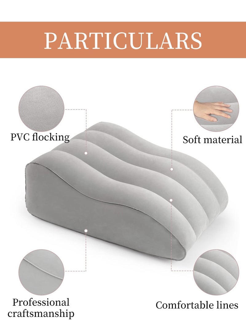 ليوكور وسادة إسفين للساق قابلة للنفخ، وسائد تحديد موضع مناسبة لراحة رفع الساق، وسائد مريحة للساق مناسبة لتحسين جودة النوم أو تقليل التورم - Image 5