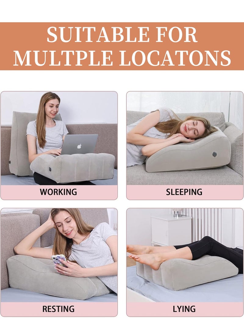 ليوكور وسادة إسفين للساق قابلة للنفخ، وسائد تحديد موضع مناسبة لراحة رفع الساق، وسائد مريحة للساق مناسبة لتحسين جودة النوم أو تقليل التورم - Image 4