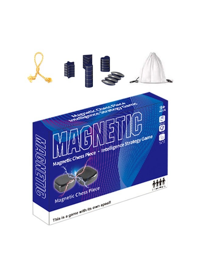 Magnetic Chess Game with 5 kinds of chess pieces, Magnetic Game with Storage Bag, Ideal for Educational Learning, Family Gatherings, and Competitive Play - Image 1