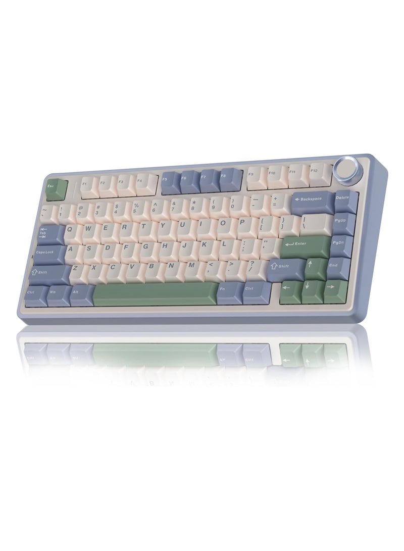 أولا لوحة المفاتيح الميكانيكية اللاسلكية F75 مع مفاتيح وإضاءة خلفية RGB للعبة - Image 1