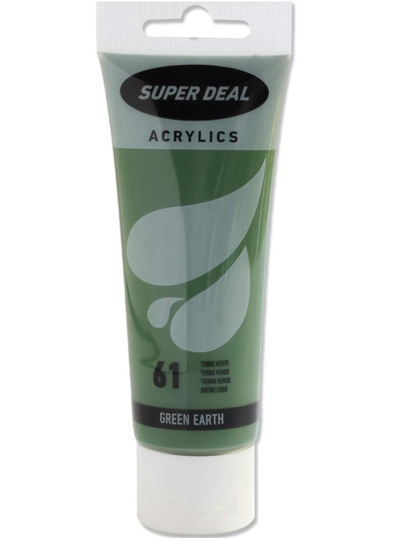 SUPER DEAL SUPER DEAL Acrylic Color Paint Tube 75ml Green Earth SD4212-61 