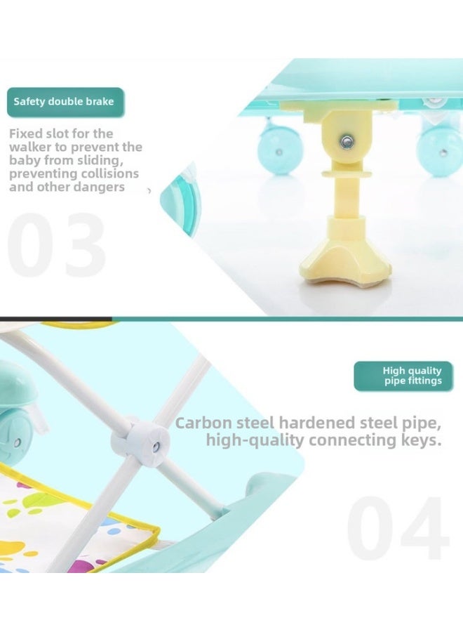 ORiTi عربة مشي للأطفال متعددة الوظائف مضادة للتقلبات قابلة للتعديل في الارتفاع قابلة للطي مع لعبة موسيقية - نمط موسيقي وردي - Image 4