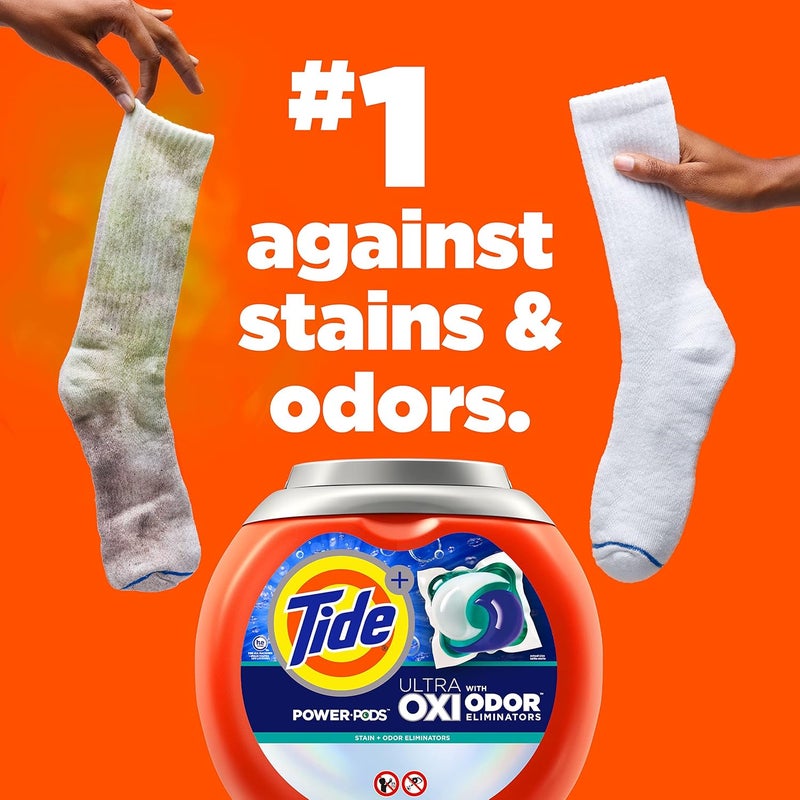 حزم Tide Ultra OXI Power PODS مع مزيلات الروائح، عبوات منظف ملابس، 48 قطعة، للأوساخ الظاهرة والخفية - Image 2