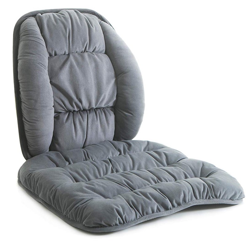 ALIBO Soft and Warm Bottom Chair Cushion Back Lumbar Support Set NonSlip Velvet Coccyx Sitting Pads Adjustable Low Back Pain Relief Pillow for Adults