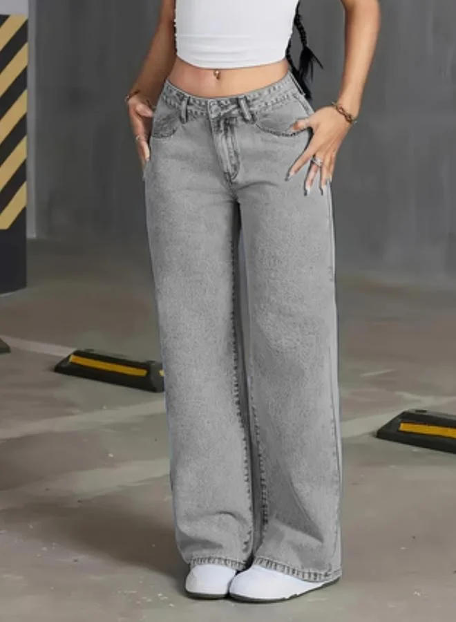 Take Two Women Solid Low Rise Straight Leg Jeans