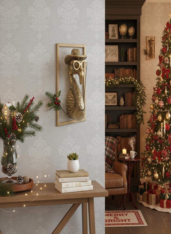Newinhome تمثال فني جداري على شكل طائر (فلامنجو، إطار معدني أنيق) - منحوتات جدارية رائعة لغرفة المعيشة، غرفة النوم، المكتب - ديكور منزلي مصنوع يدويًا وهدية مميزة للمنزل الجديد - Image 4