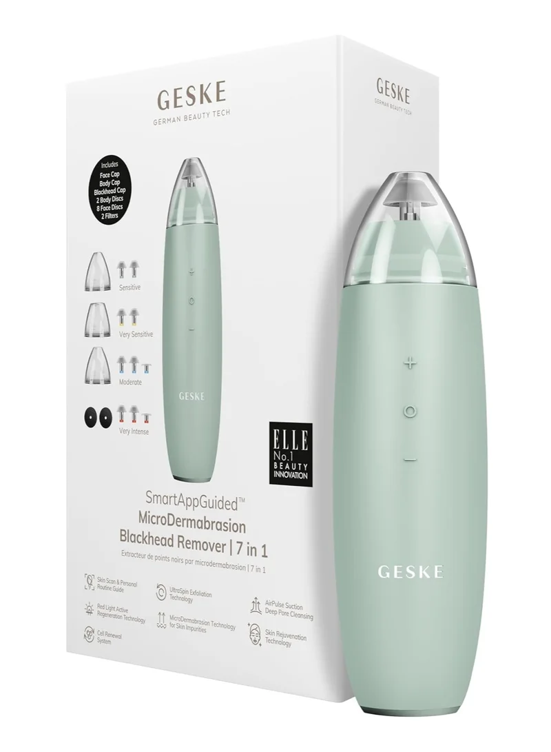 GESKE GESKE SmartAppGuided™ MicroDermabrasion Blackhead Remover | 7 in 1 | Blackhead Remover | Electric Pore Cleaner | Innovative Vacuum Cup | Beauty Tool | Skin Cleansing Device | Skincare Device