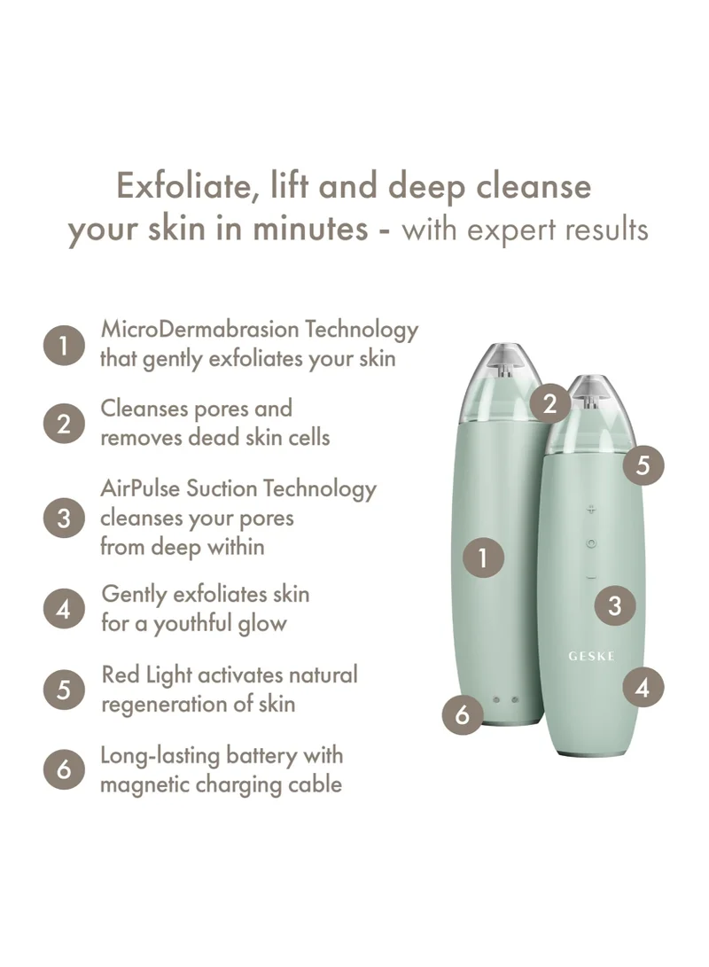 GESKE GESKE SmartAppGuided™ MicroDermabrasion Blackhead Remover | 7 in 1 | Blackhead Remover | Electric Pore Cleaner | Innovative Vacuum Cup | Beauty Tool | Skin Cleansing Device | Skincare Device