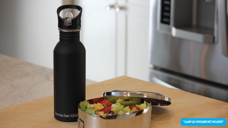 New Wave Enviro Tinted Stainless Steel Water Bottle (0.6-Liter  Black) - Image 5