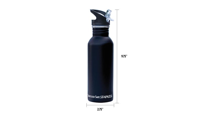 New Wave Enviro Tinted Stainless Steel Water Bottle (0.6-Liter  Black) - Image 2