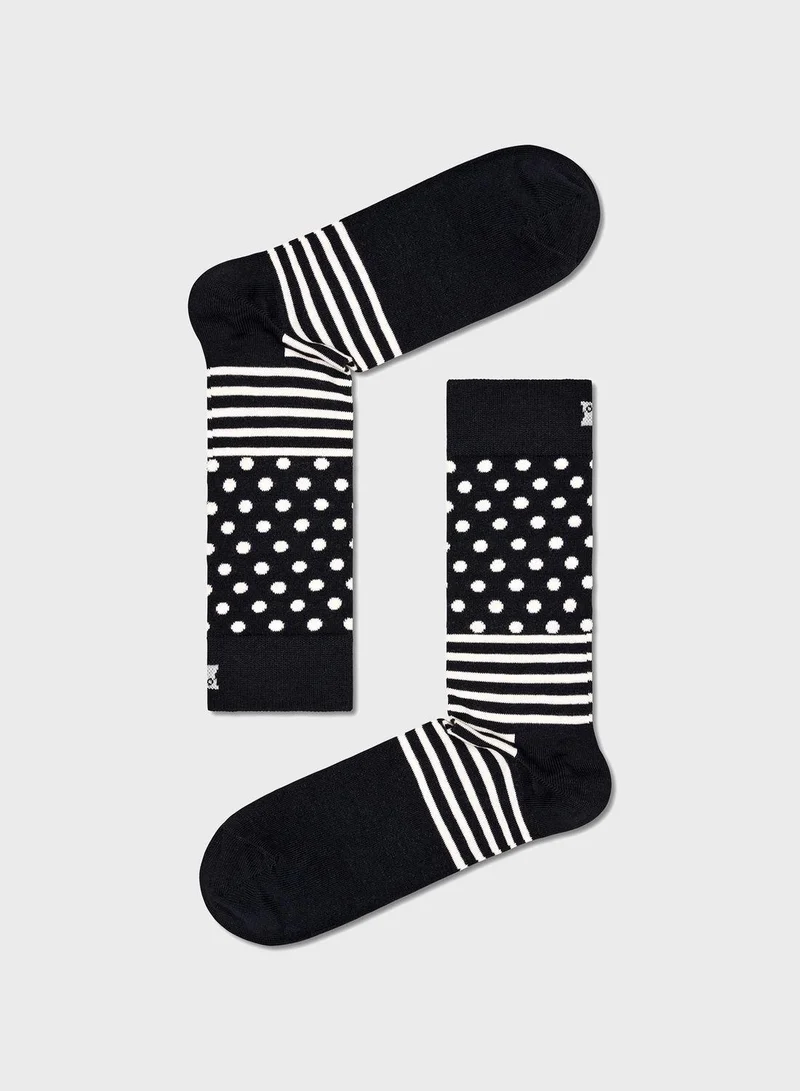 Happy Socks 4-Pack Embroidered Crew Sock