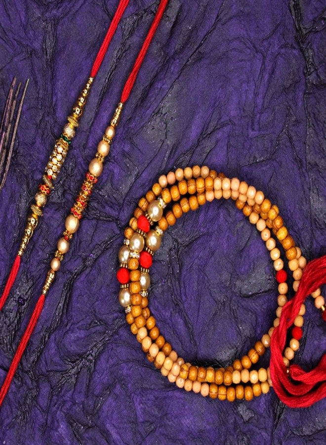 فولي خرز راكشاباندان البسيط بالكامل راخي مع 2 داغا راخي لبهايا وبهابي والأخت - Image 3