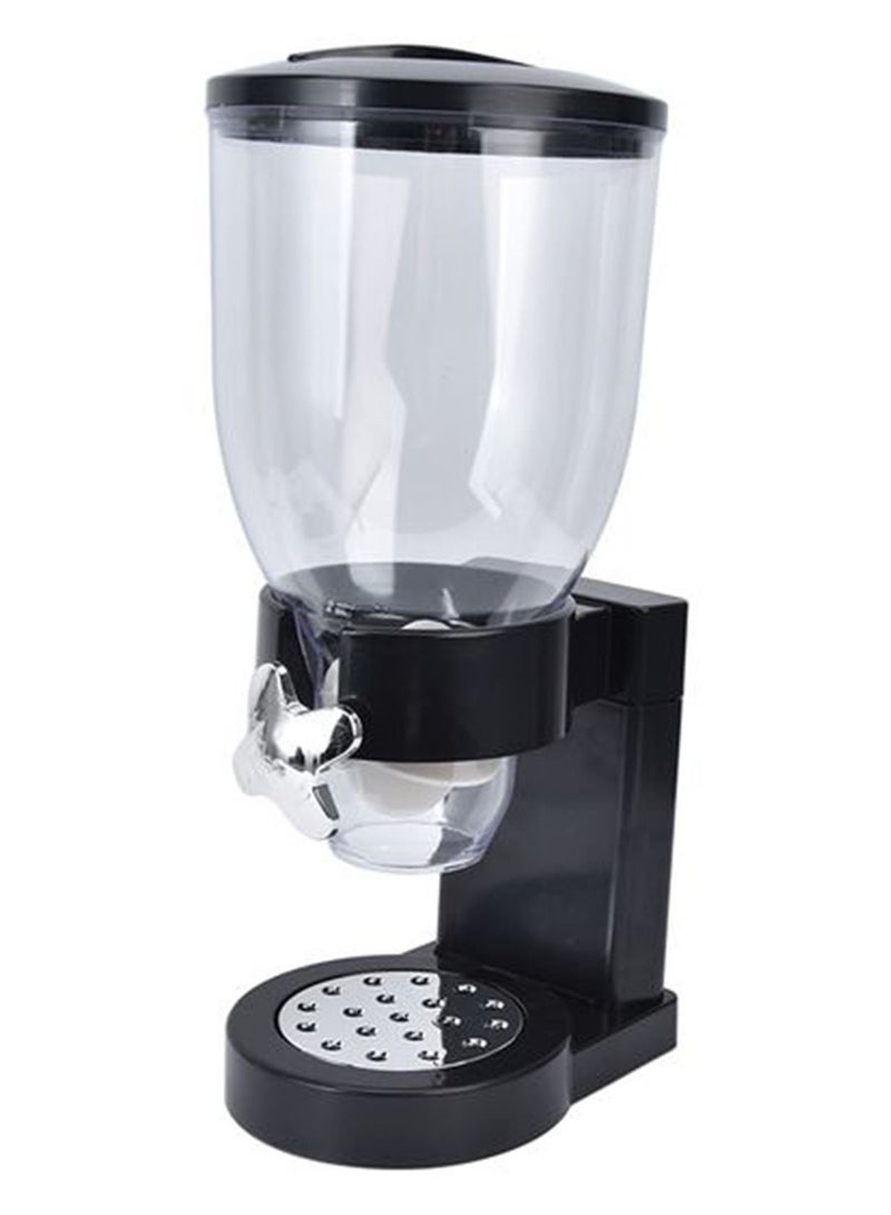 Shallow Black Cereal Dispenser Dry Food countertop Kitchen Tools Storage Container, Dry Food Dispenser - Image 1