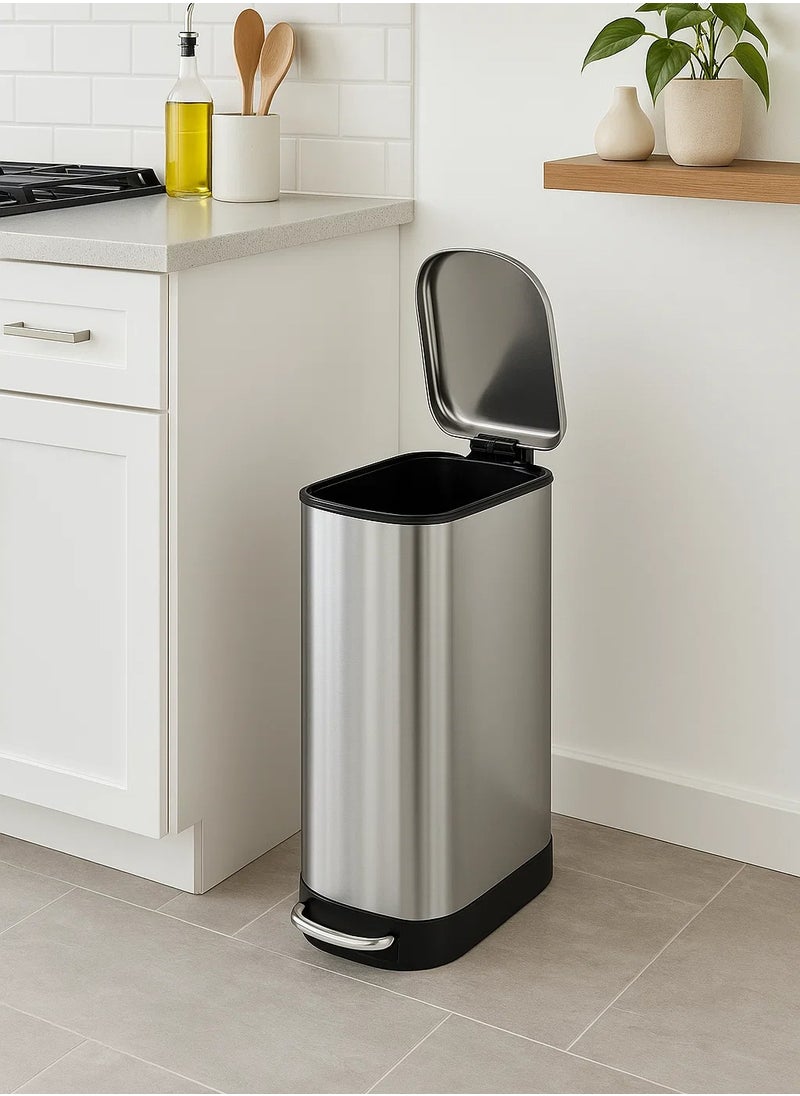 LOFT SOFTCL,SLIM-TRASH BIN-30L,L42.5XP25XH62CMS,BLACK,STEEL-186188  - Image 1