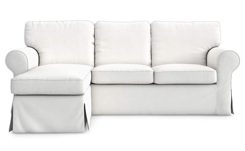 MASTERS OF COVERS MASTERS OF COVERS Ektorp Loveseat 2 Seat with Chaise Lounge Cover Replacement Cutomoized for IKEA Ektorp Sectional 3 Seat Sectional Sofa Slipcover ReplacementWhite 