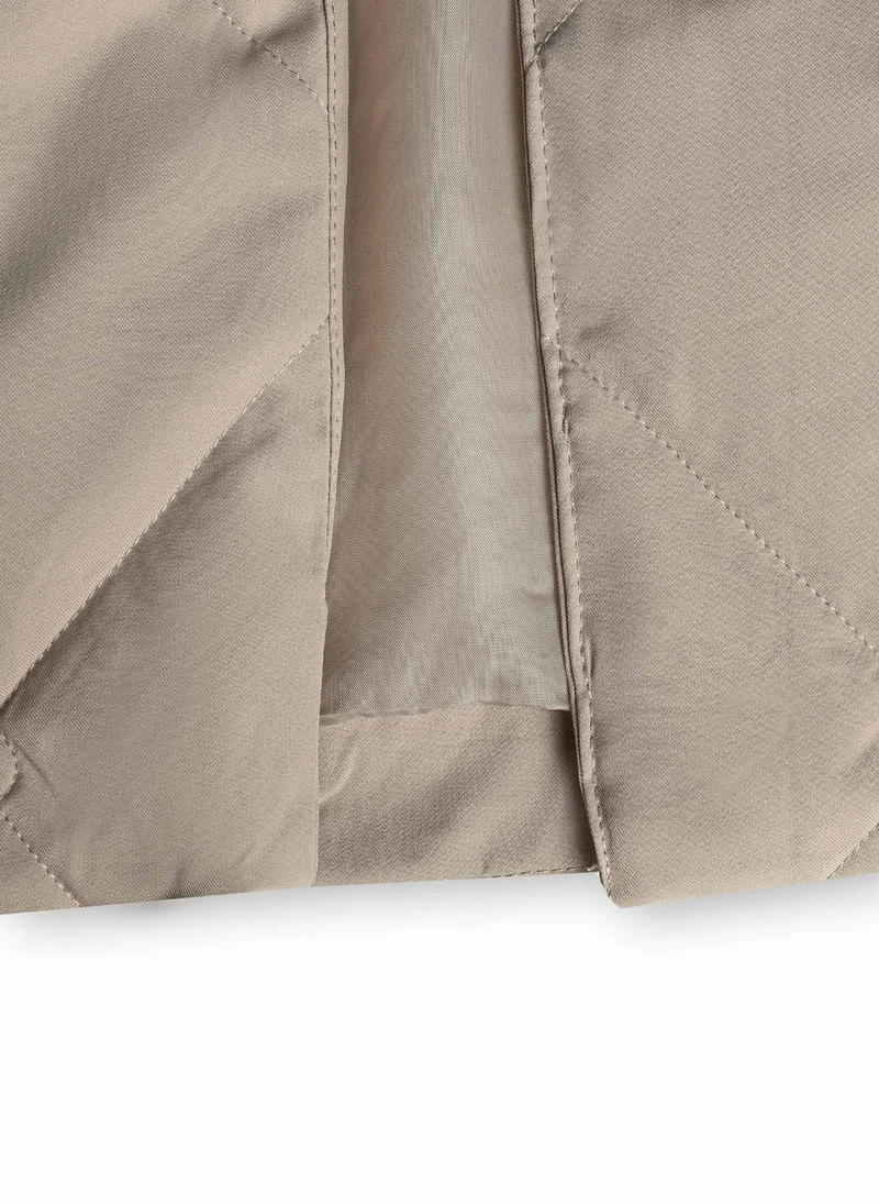 Shapes BEIGE HOODED PLUSH FUR PUFFER JACKET for Women | Best Price UAE