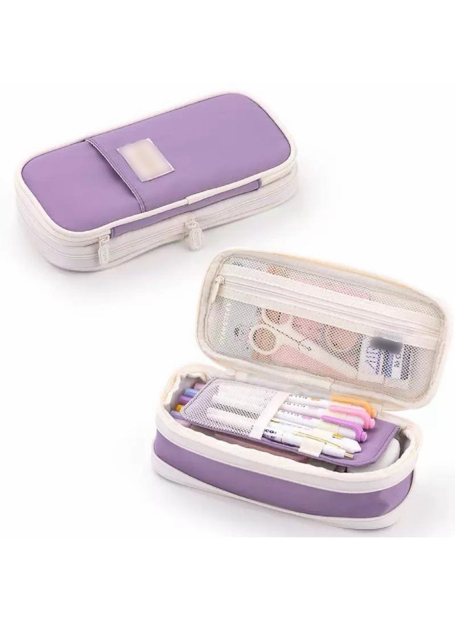 Zalava Extra Large Capacity Pencil Case , Expandable Pencil Case Fits 20cm Ruler, 3cm-7cm Height Adjustable , Multi-functional Storage for School Supplies - Image 1
