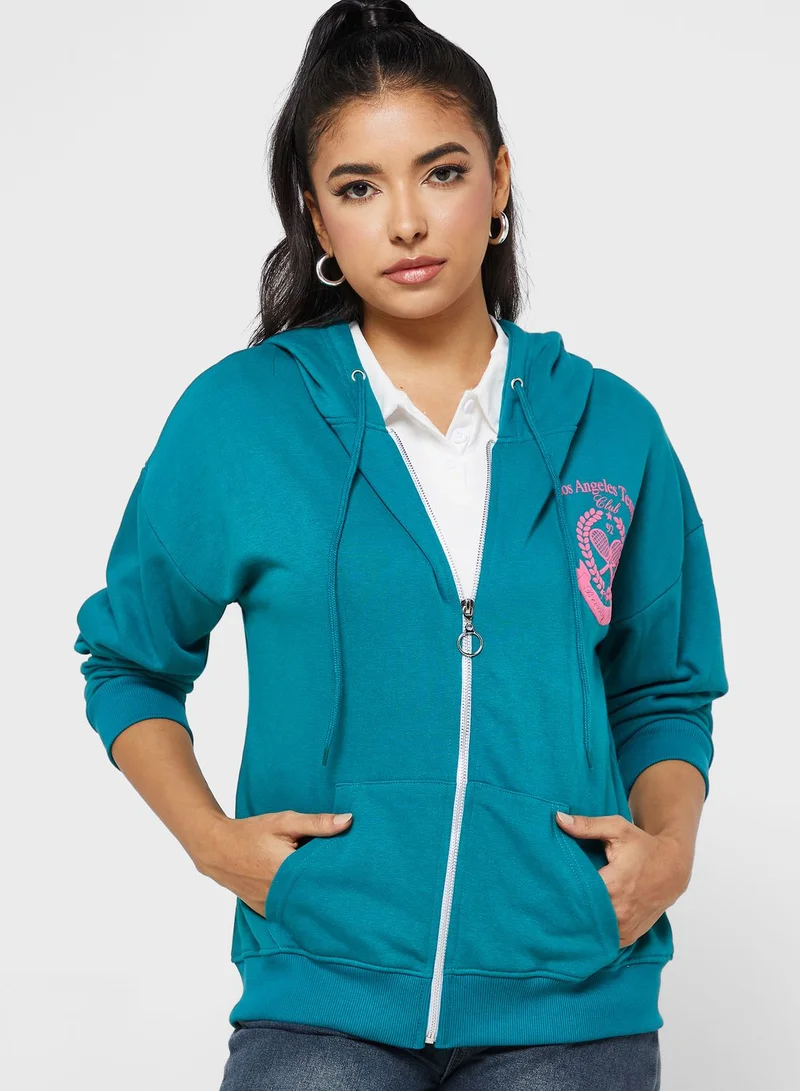 Ginger Graphic Hoodie With Puff Print