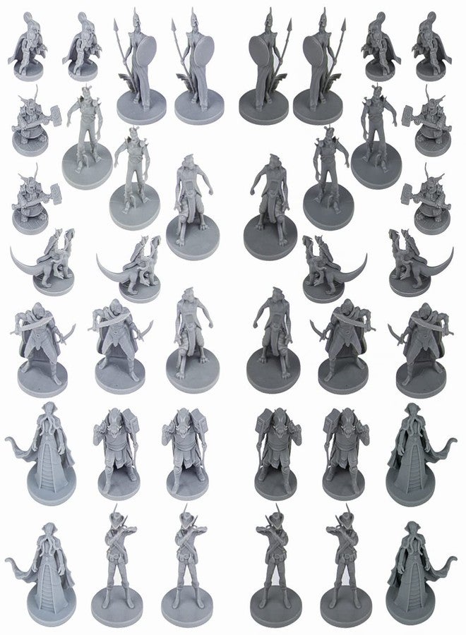 Path Gaming 40 Fantasy Tabletop Miniatures for Dungeons and Dragons . 28MM Scaled 10 Unique Designs, Bulk Unpainted - Image 1