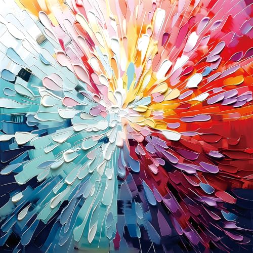 Blueforest 500 Piece Jigsaw Puzzle for Adults Colorful Abstract Art Rainbow Burst Pattern Challenging Puzzle Game 20x20 Inch Finished Size Great Gift for Puzzle Lovers - Image 1