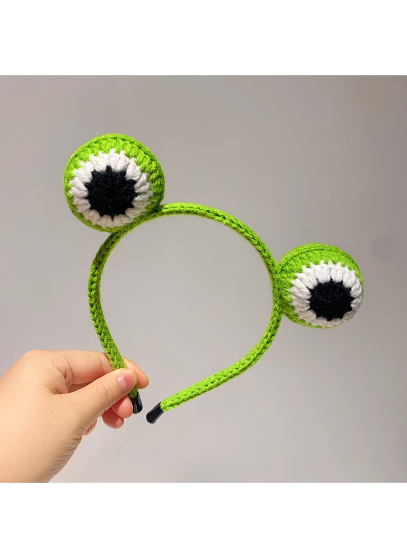 Generic - Stardew Handmade Crochet Bunny Ears Headband Fine hairband green frog - Image 1