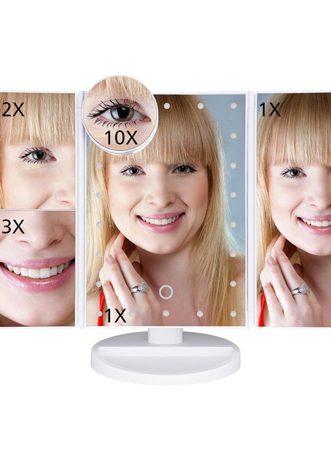 LED Touch Screen Magnifying Vanity Makeup Mirror White 30*20cm - Image 2
