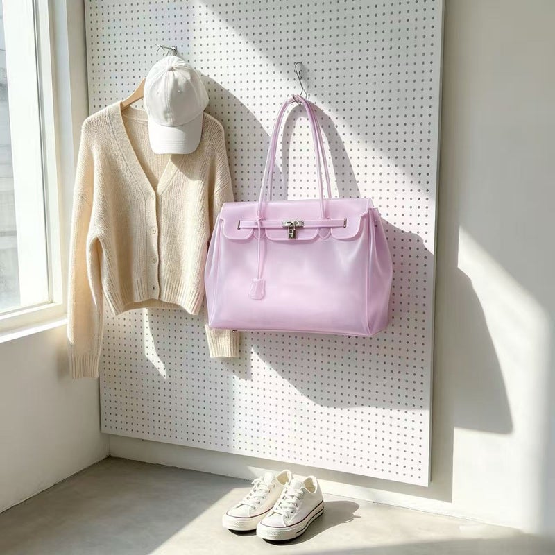 Kiikii Style TPU Jelly Tote Bag, Large Capacity Underarm Bag for Women, Summer Commuter Bag