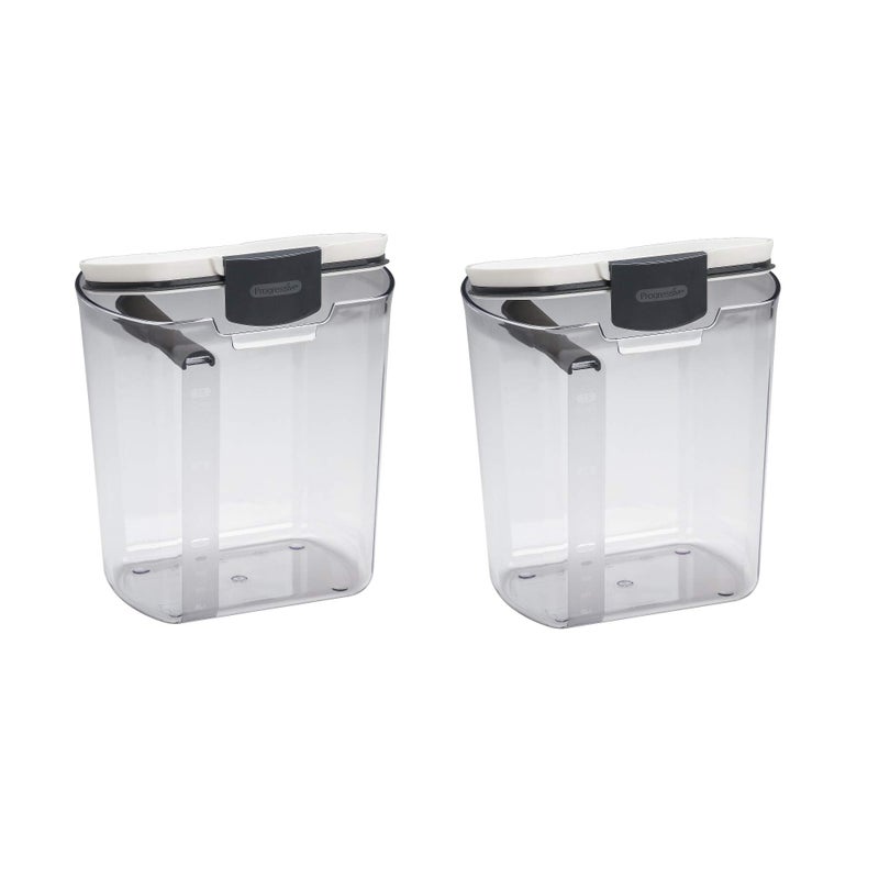 Progressive International Prepworks ProKeeper 2- Piece Kitchen Clear Food Baker's Kitchen Storage Organization Canister Set (Flour 4-Quart) - Image 1