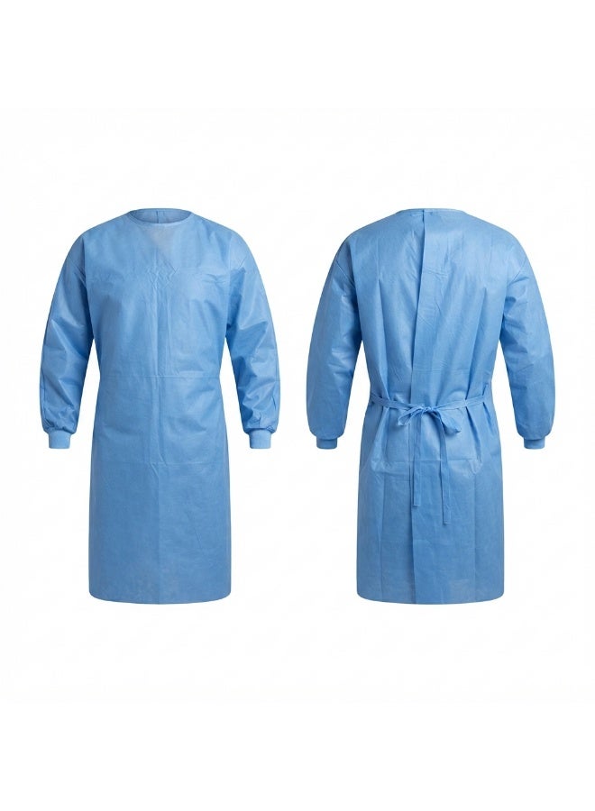Health Mart Disposable Isolation Gown Blue 50 GSM Lightweight Protective Single Use Gown - Image 1
