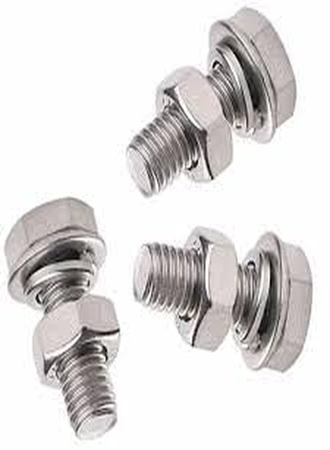 GK MART مجموعة براغي وصواميل وغسالات من الفولاذ المقاوم للصدأ، برأس سداسي، من الدرجة 202، مقاس 6 مم × 70 مم (7 سم) - 5 قطع - Image 5