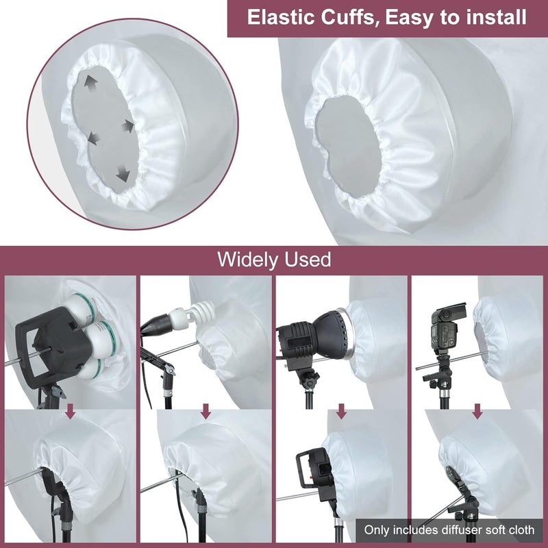 Lincostore Studio Lighting Jellyfish Umbrella Diffuser Soft Cloth (Pack of 2) for 33" Silver Photo Umbrella or 33" Gold Umbrella Photography 3302-2 (Umbrella not Included) - Image 5