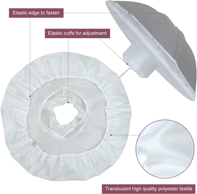 Lincostore Studio Lighting Jellyfish Umbrella Diffuser Soft Cloth (Pack of 2) for 33" Silver Photo Umbrella or 33" Gold Umbrella Photography 3302-2 (Umbrella not Included) - Image 4