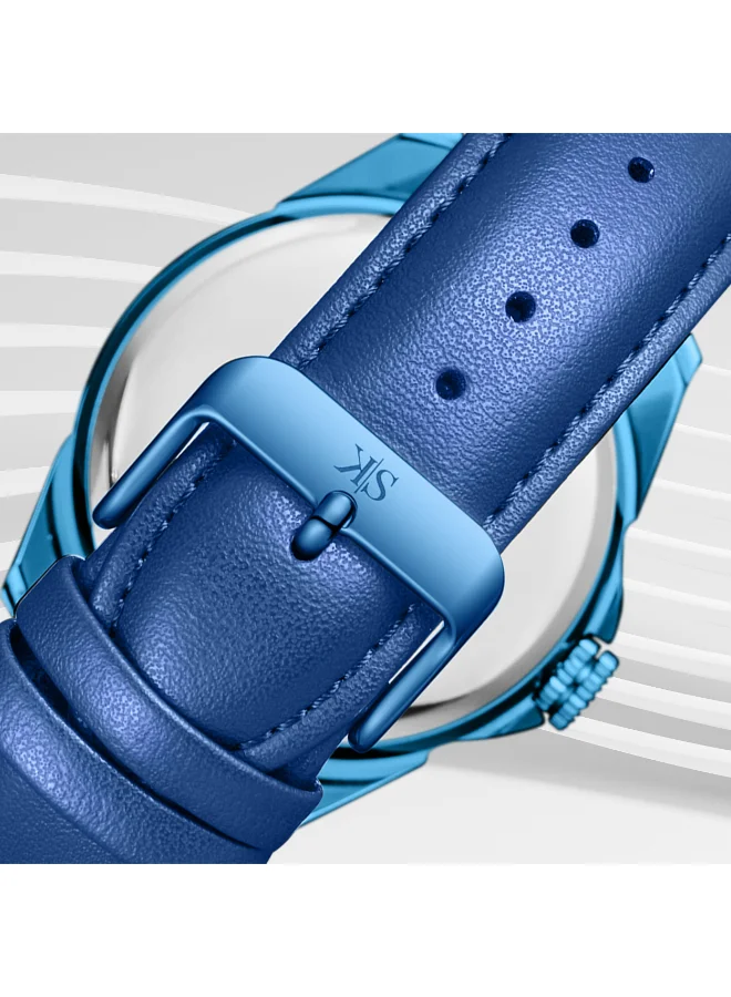 KENNETH SCOTT Kenneth Scott K24022-NLNNY Men's Analog Display Watch & Leather  Strap Blue