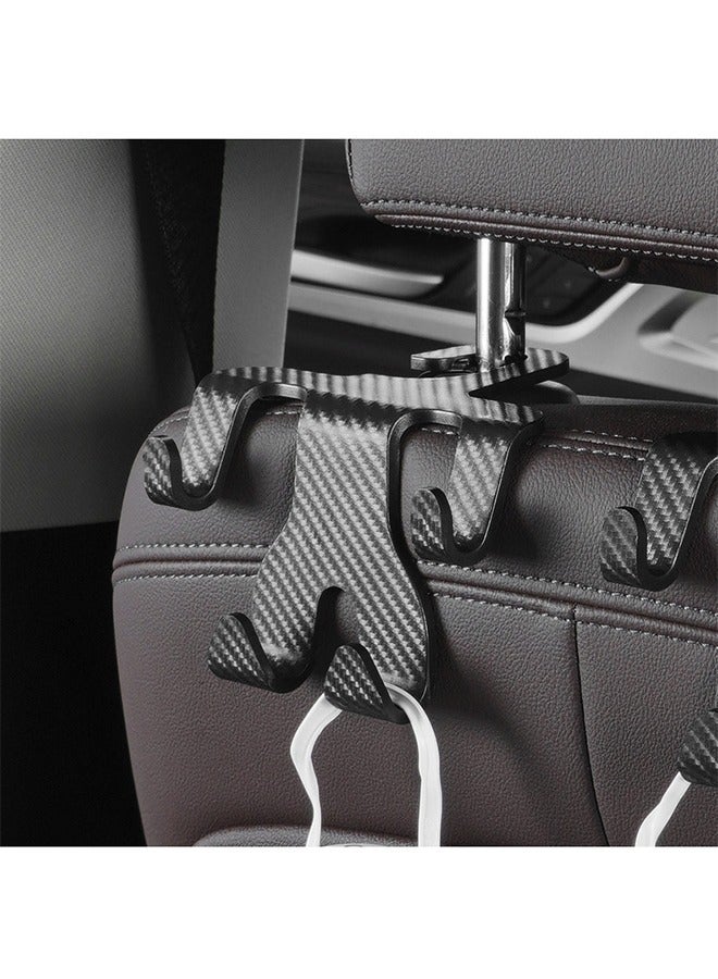 Generic 2 Pcs Carbon fiber Headrest Hooks for Car, Universal Multifunctional Car Back Seat Headrest Mobile Phone Holder, Heavy Duty Purse Holder Bag Holder for Car (Black)  - Image 4