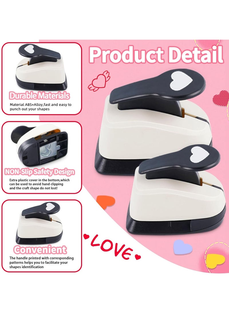 Hihonor Heart Hole Punch, Paper Punch, Heart Punches for Paper Crafts, Heart Punch, Hole Puncher Heart, Shaped Hole Punch, 1 inch Heart Paper Punch, 5/8 inch Heart Hole Puncher, 3/8 inch Hole Puncher Set  - Image 2